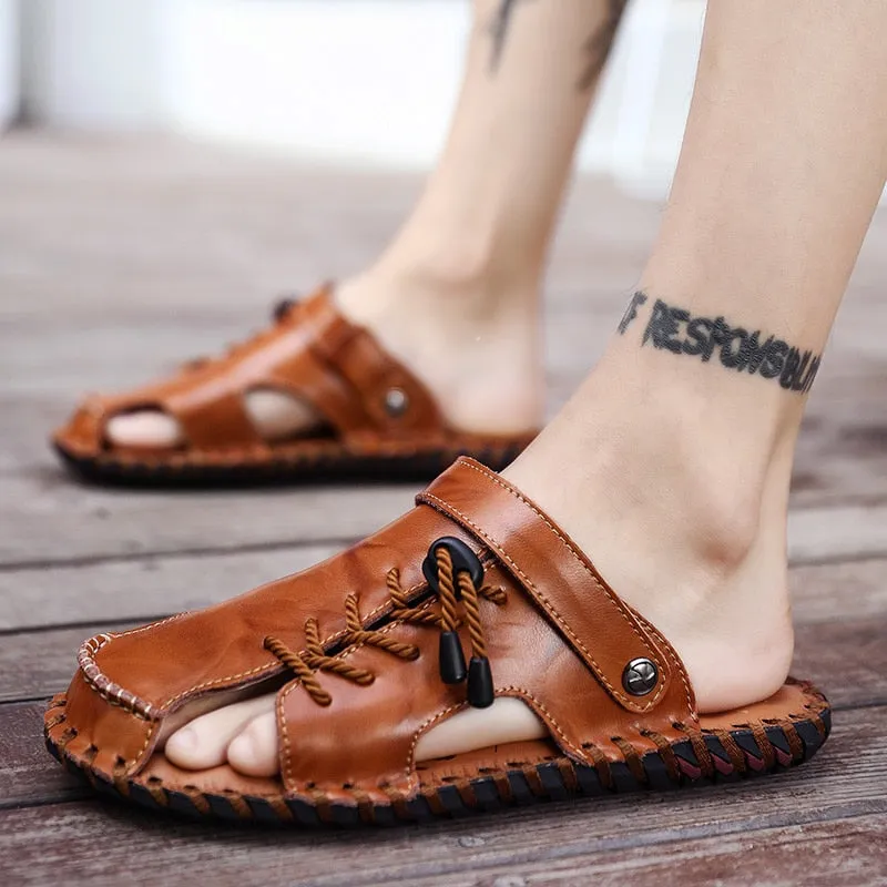 2022 New Summer Fashion Men Sandals Breathable Fishing Walking Trekking Beach Leather Leisure Casual Comfortable Outdoor Light