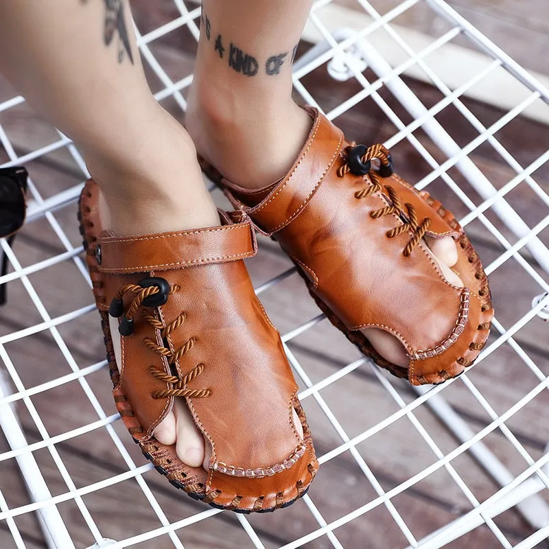 2022 New Summer Fashion Men Sandals Breathable Fishing Walking Trekking Beach Leather Leisure Casual Comfortable Outdoor Light