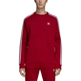 Adidas 3 Stripes Men's  Crew Neck Sweatshirt Red