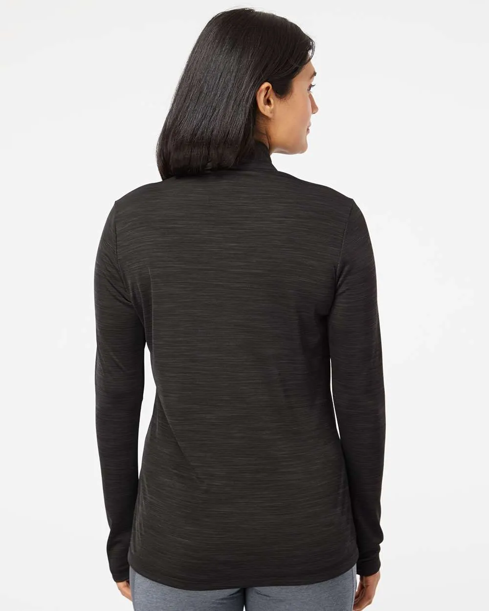 Adidas A476 Women's Lightweight Mélange Quarter-Zip Pullover