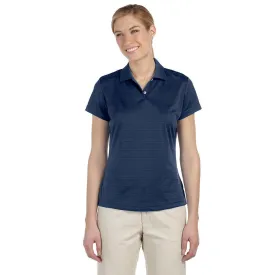 adidas Golf Women's ClimaLite Navy S/S Textured Polo