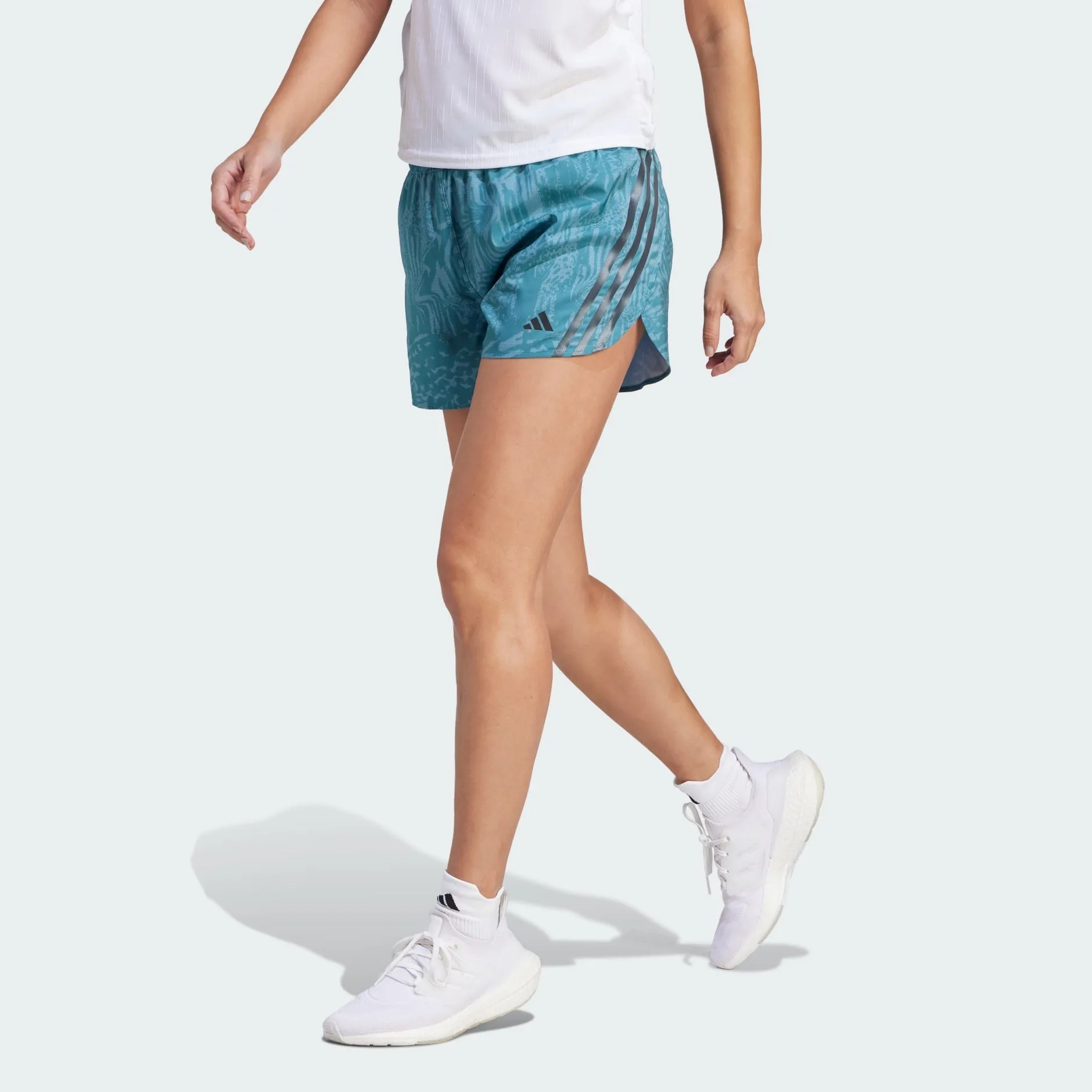 ADIDAS RUN ICONS 3-STRIPES ALLOVER PRINT RUNNING SHORTS - IL1741