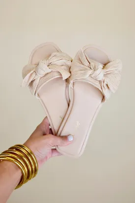 Bow Sandals - Nude