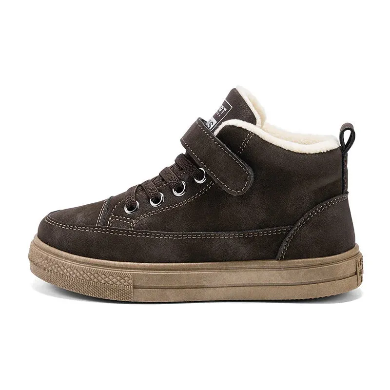 Boys Hook And Loop Velvet Warm Fur Snow Sneakers