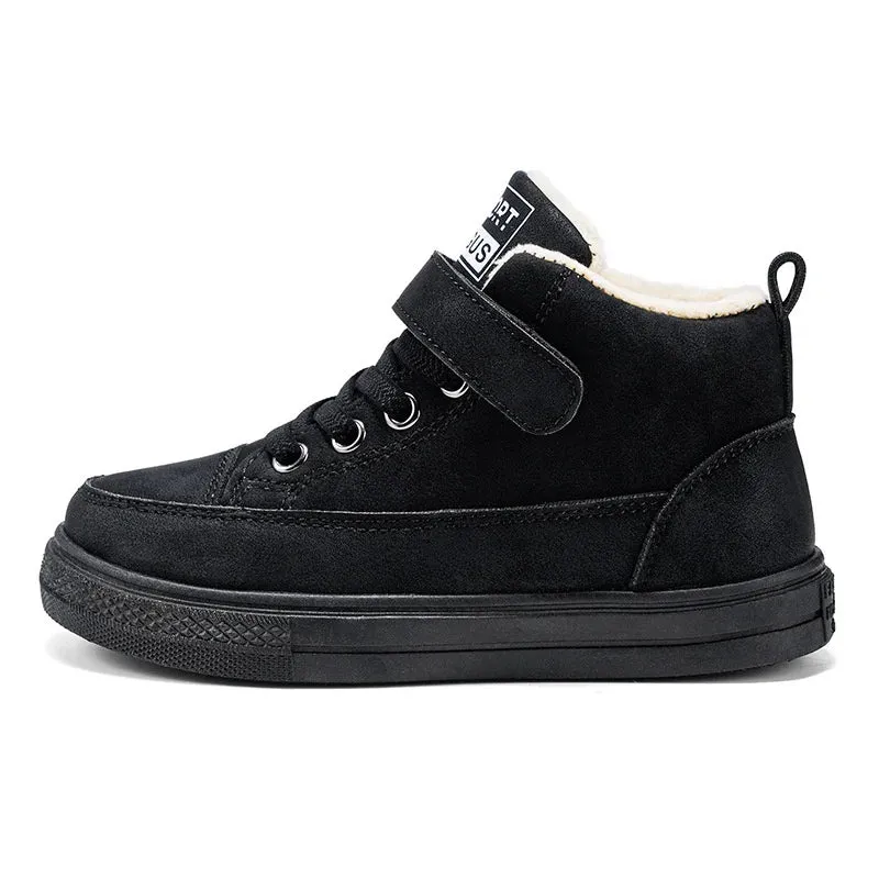 Boys Hook And Loop Velvet Warm Fur Snow Sneakers