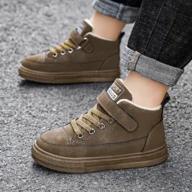 Boys Hook And Loop Velvet Warm Fur Snow Sneakers
