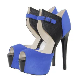 Casual Peep Toe Platform High Heel Patchwork Sandals