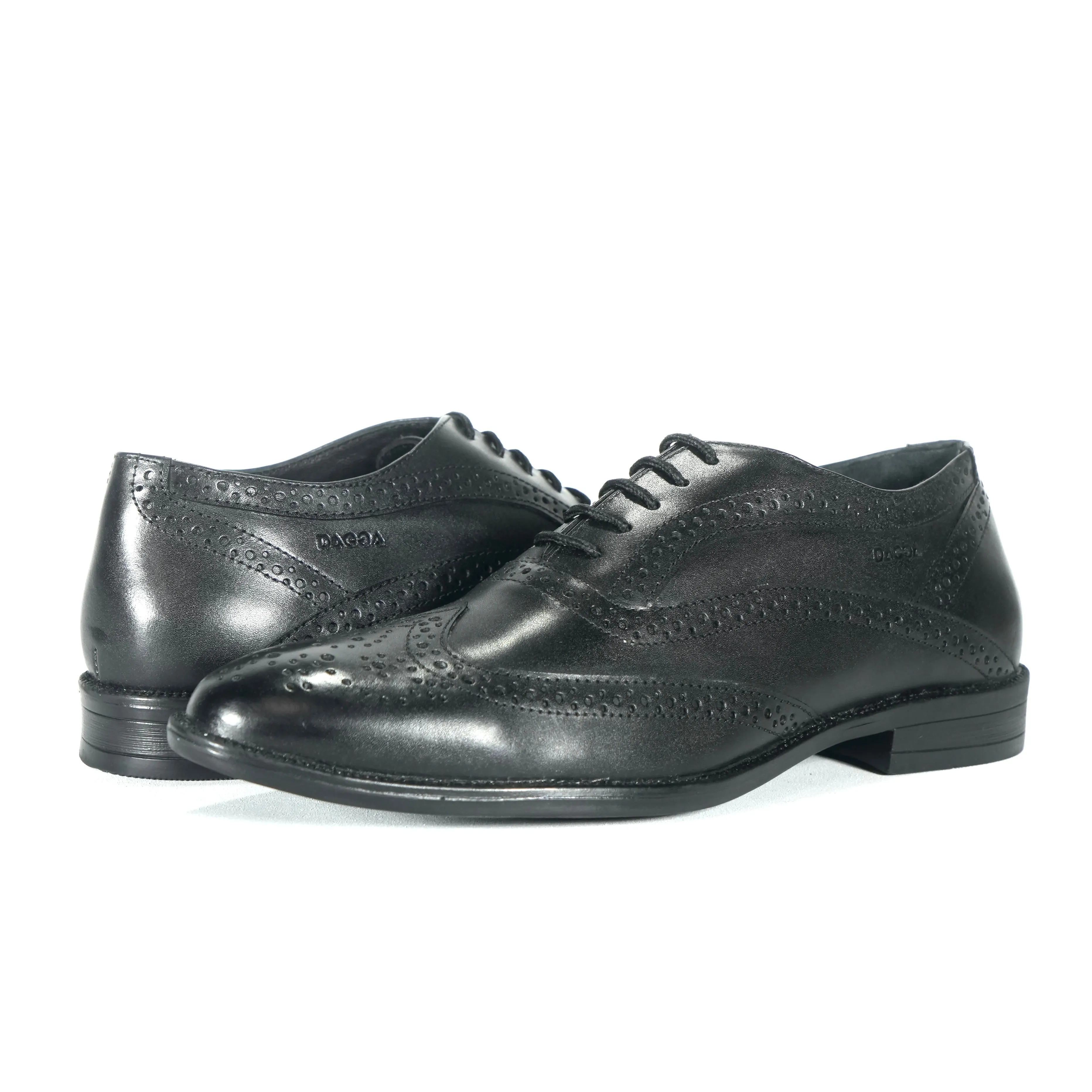 Dagga Men's Black / Brown Oxford Brogue Casual Cum Formal Leather Shoes