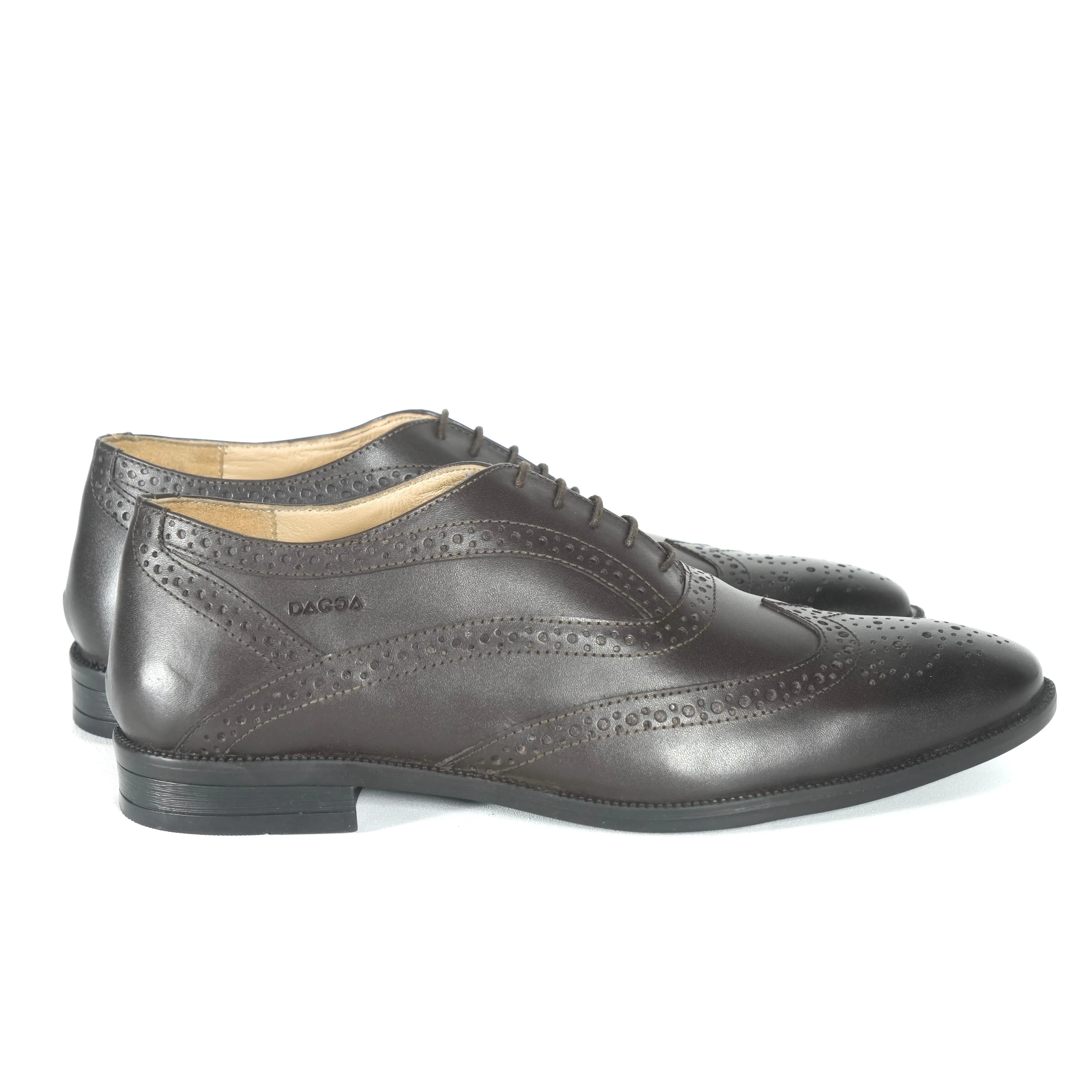 Dagga Men's Black / Brown Oxford Brogue Casual Cum Formal Leather Shoes