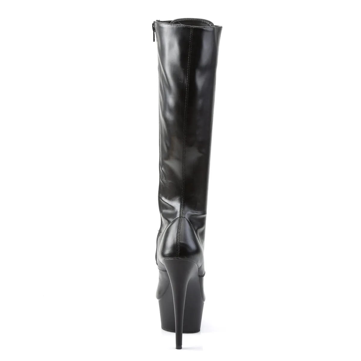 DELIGHT-2023 Pleaser Black Faux Leather Sexy Platform Shoes (Pole Dancing Heels)
