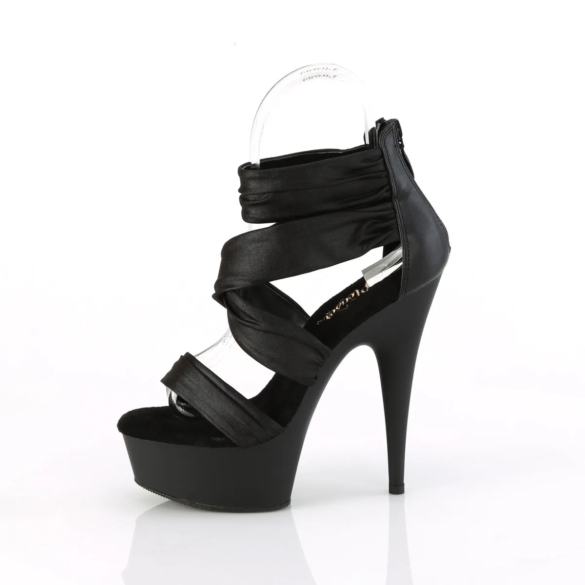 DELIGHT-620 Pleaser Black Faux Leather Sexy Platform Shoes (Pole Dancing Heels)