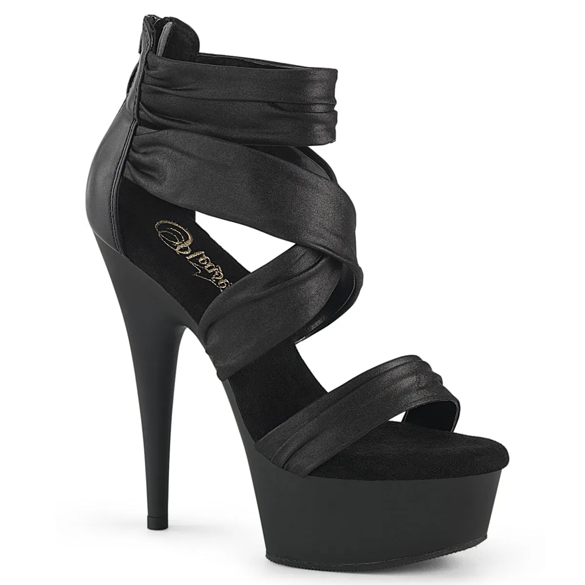 DELIGHT-620 Pleaser Black Faux Leather Sexy Platform Shoes (Pole Dancing Heels)