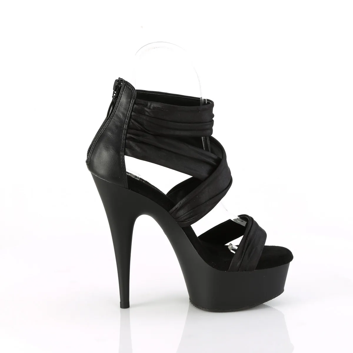 DELIGHT-620 Pleaser Black Faux Leather Sexy Platform Shoes (Pole Dancing Heels)