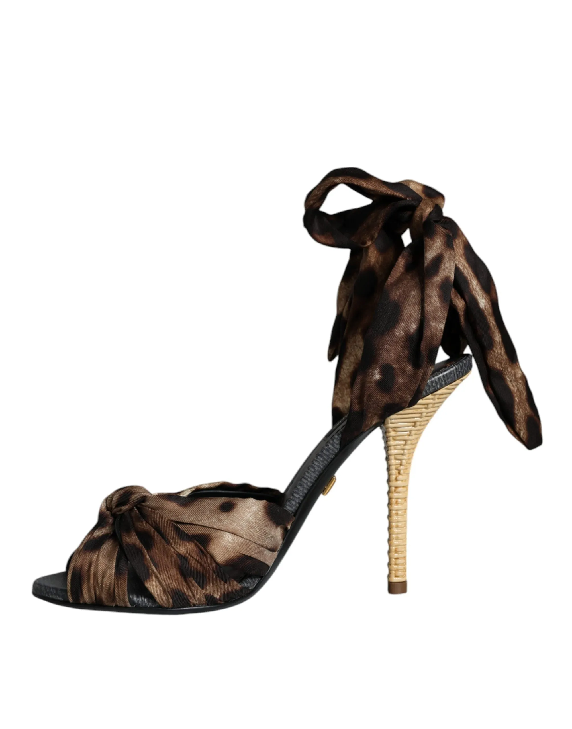 Dolce & Gabbana Brown Ankle Strap Leopard Sandals
