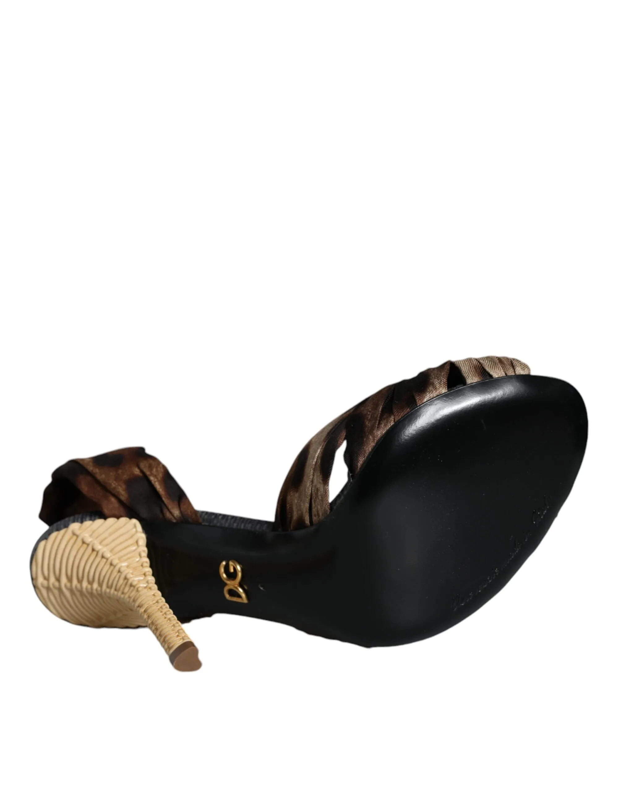 Dolce & Gabbana Brown Ankle Strap Leopard Sandals