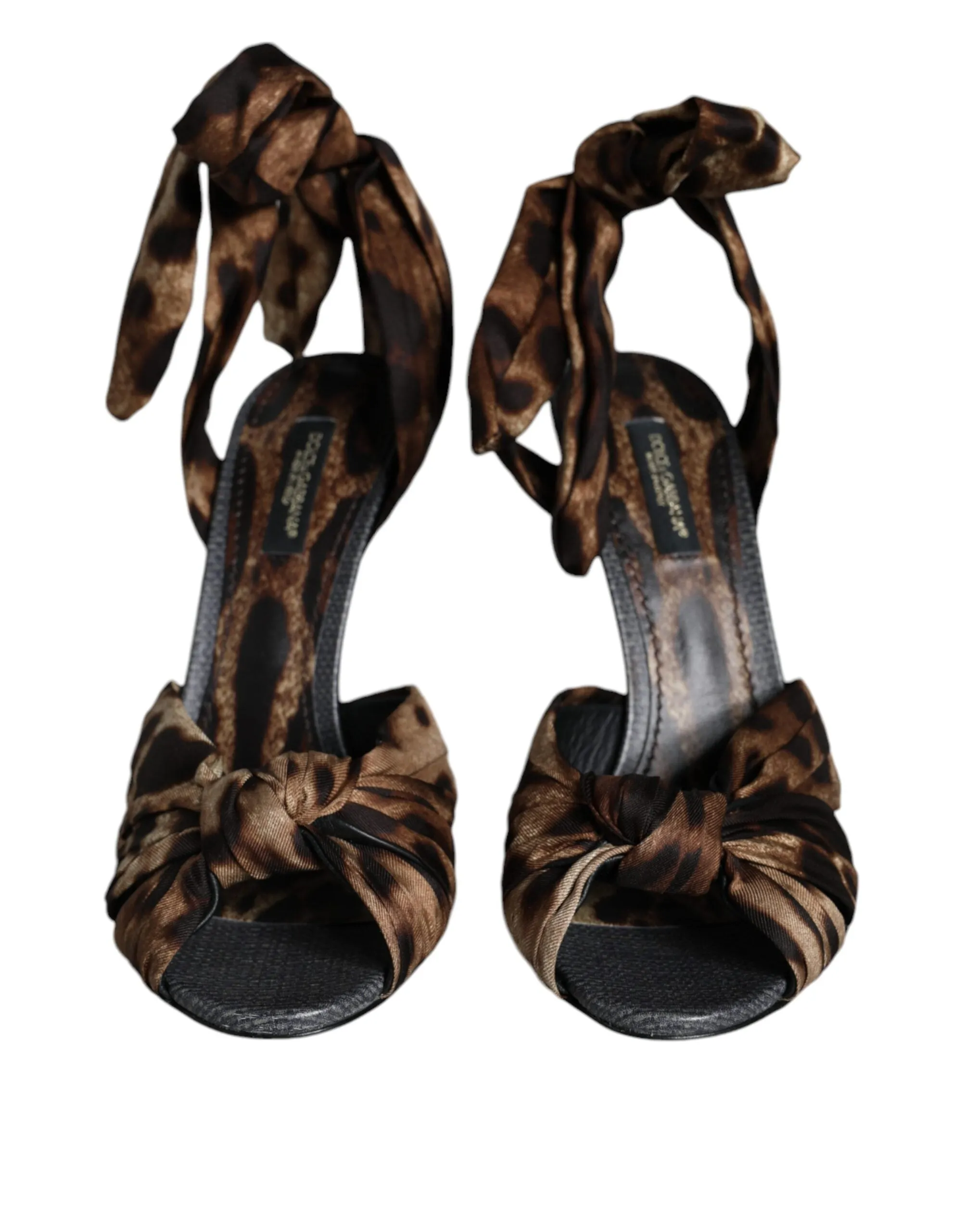 Dolce & Gabbana Brown Ankle Strap Leopard Sandals
