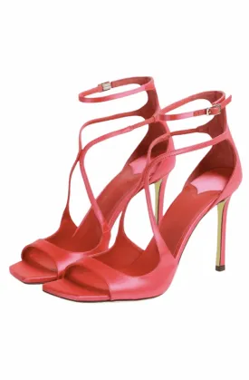 Fish mouth stiletto heeled sandals