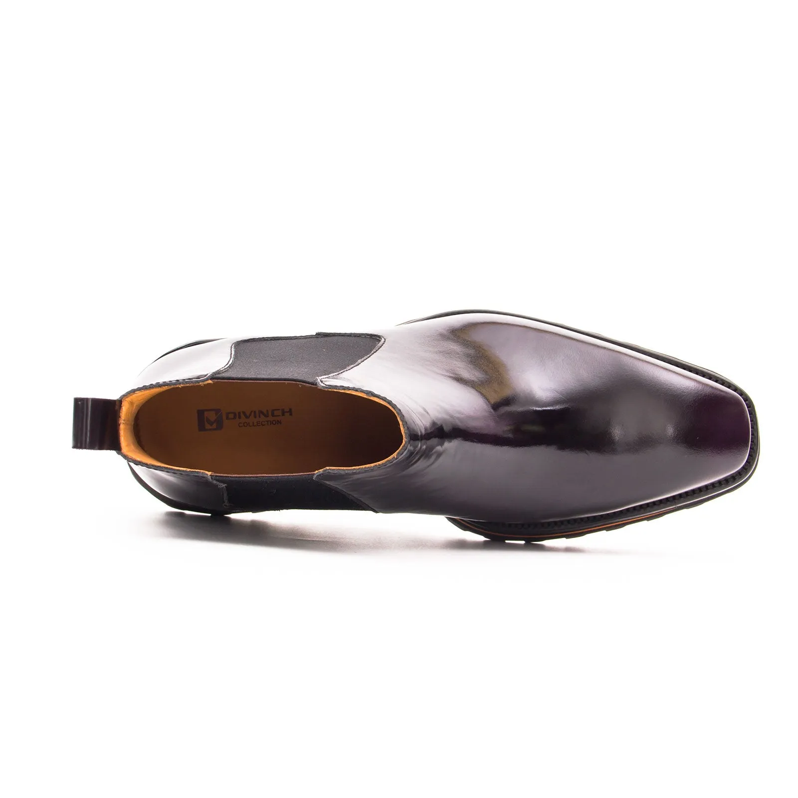 Foil leather Thick-Soled Chelsea Boot 2898 Purple