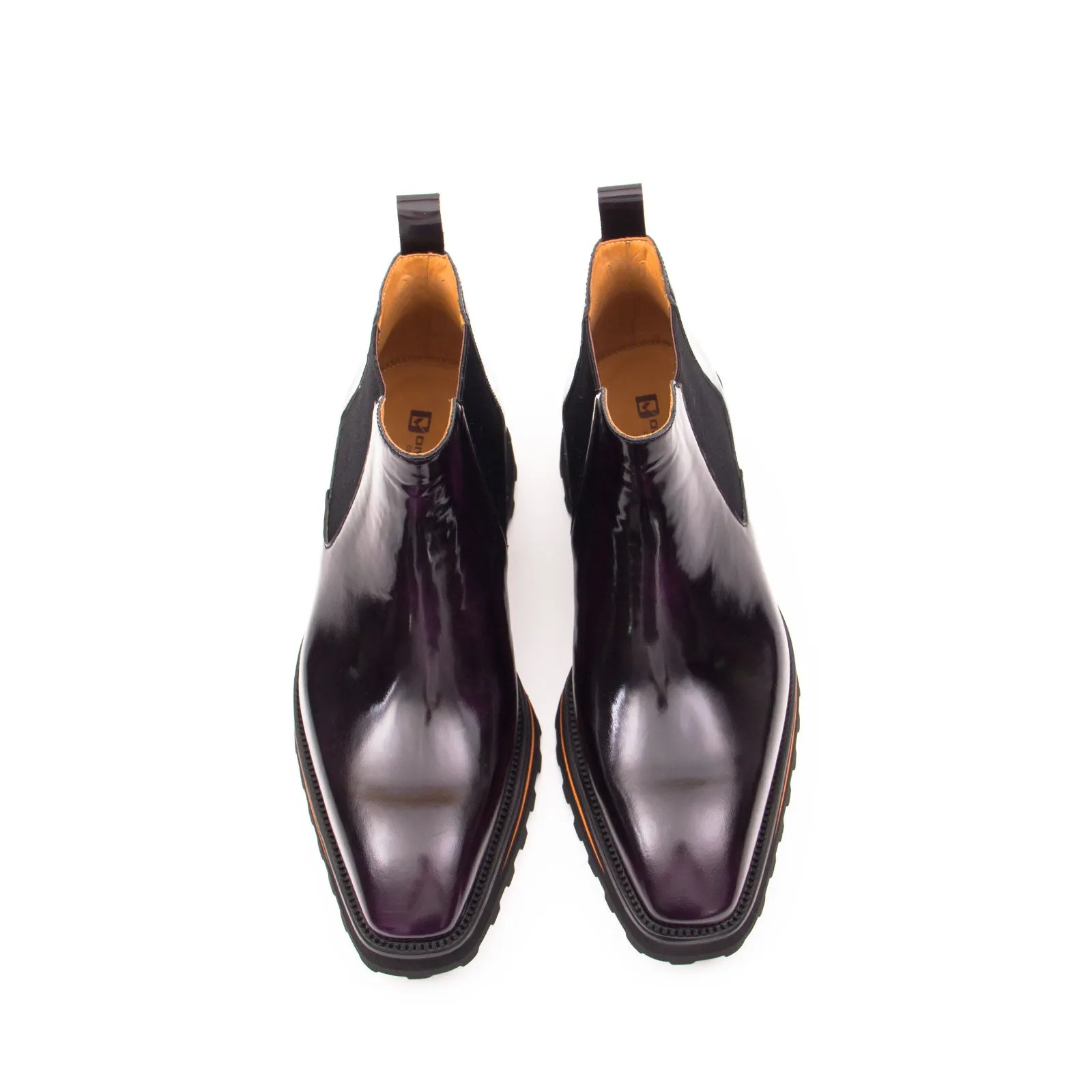 Foil leather Thick-Soled Chelsea Boot 2898 Purple