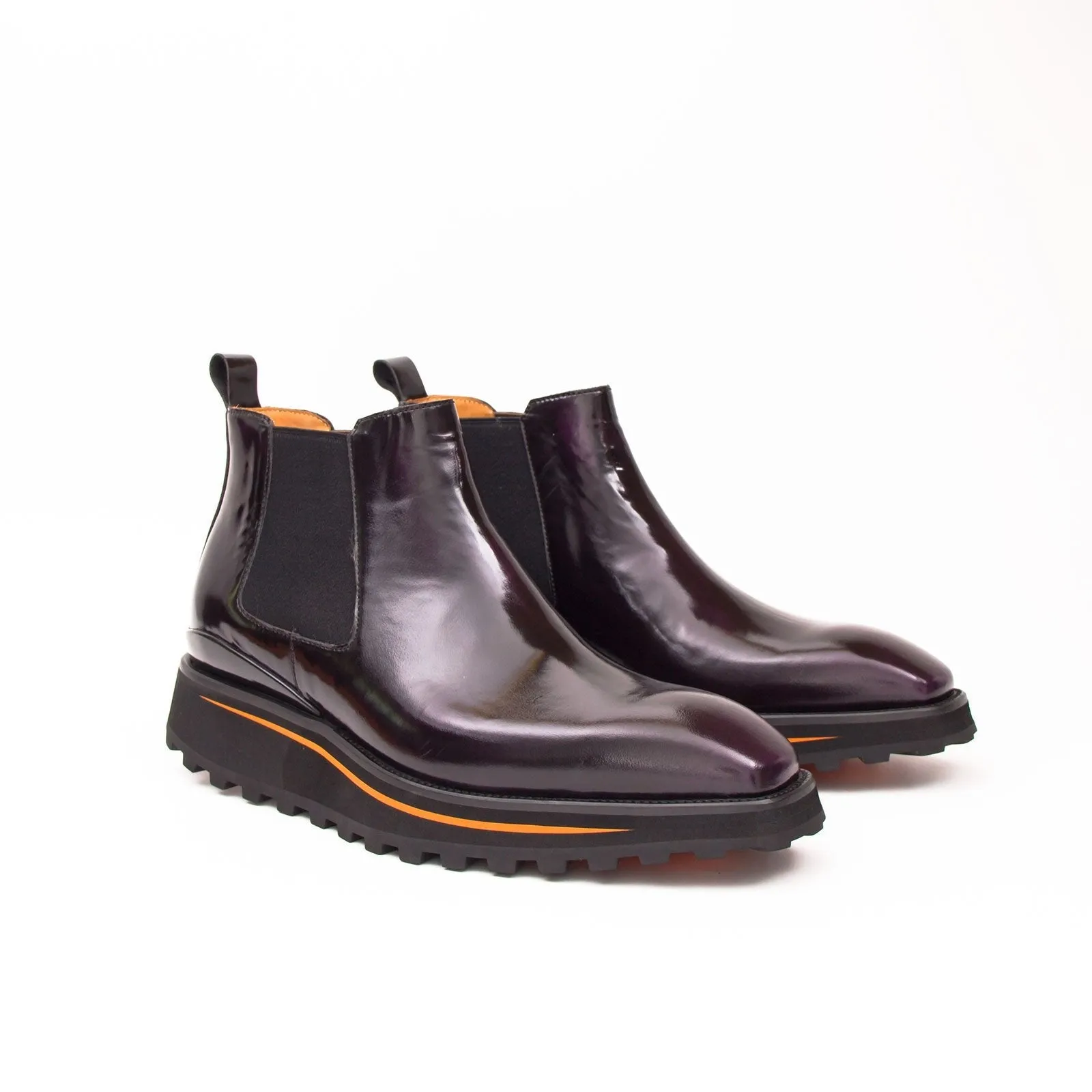 Foil leather Thick-Soled Chelsea Boot 2898 Purple