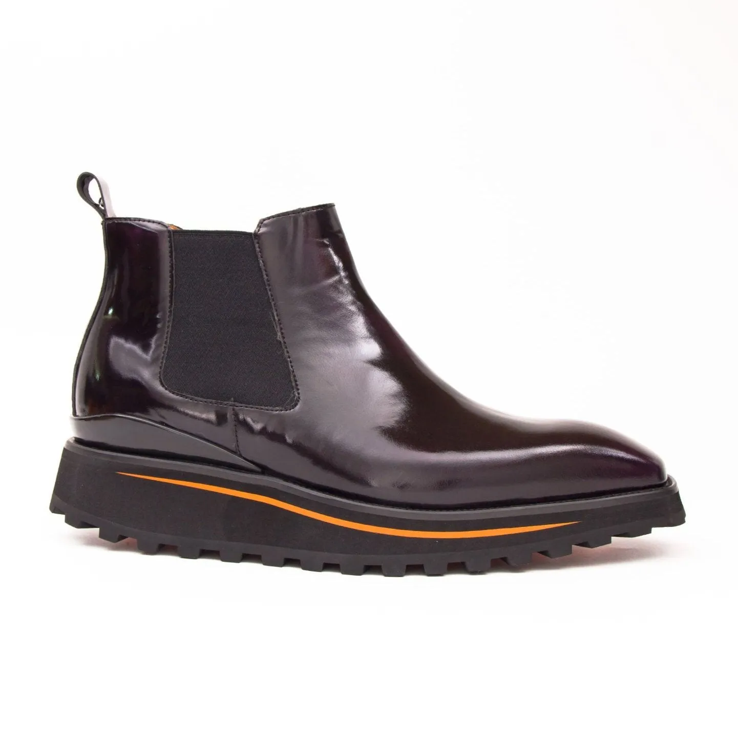 Foil leather Thick-Soled Chelsea Boot 2898 Purple