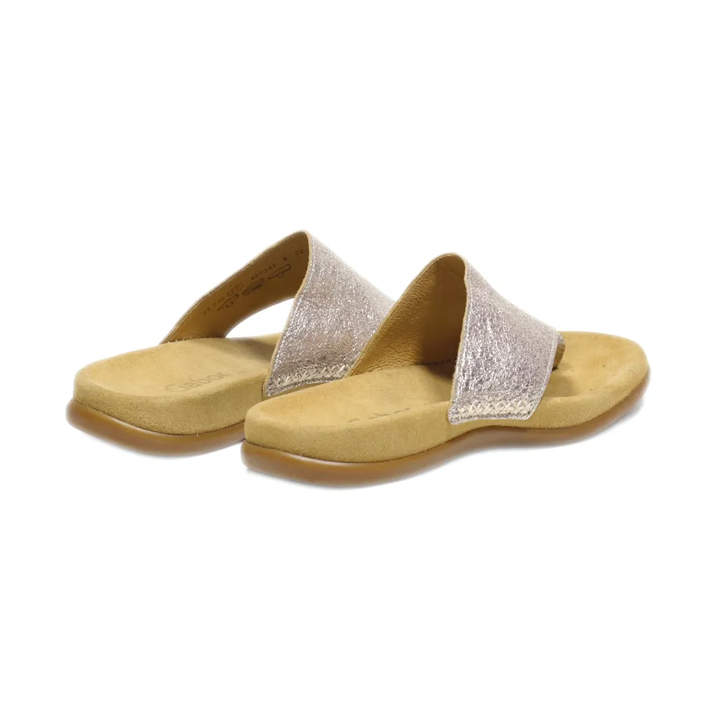 Gabor Flip Flops Leather Beige Colour For Women