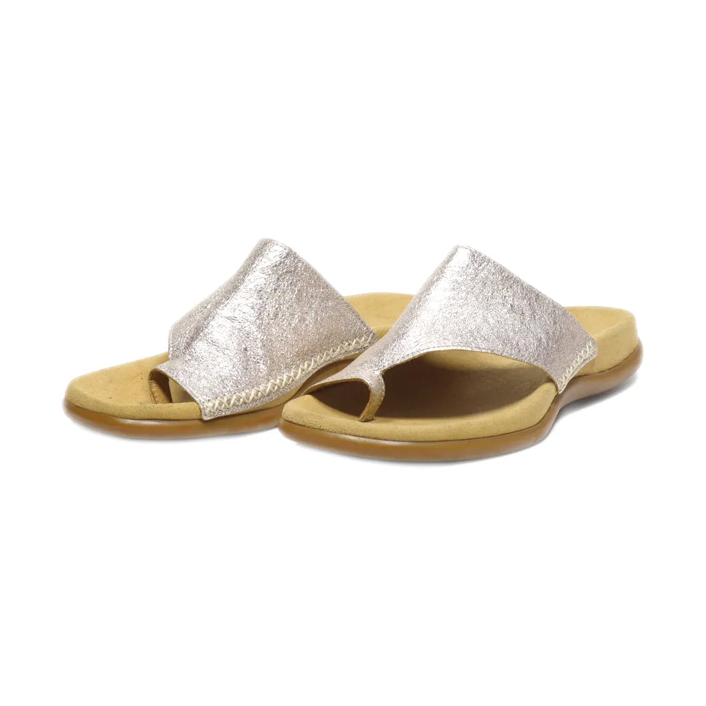 Gabor Flip Flops Leather Beige Colour For Women