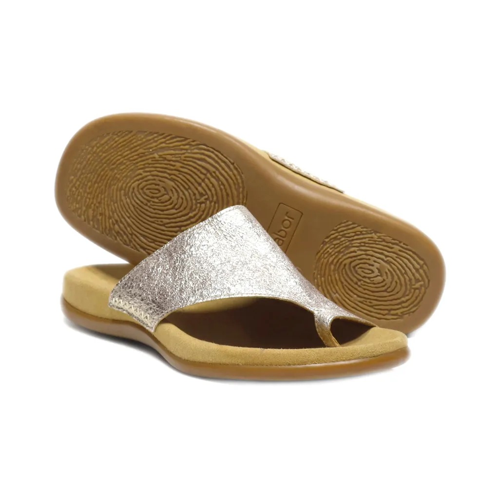 Gabor Flip Flops Leather Beige Colour For Women