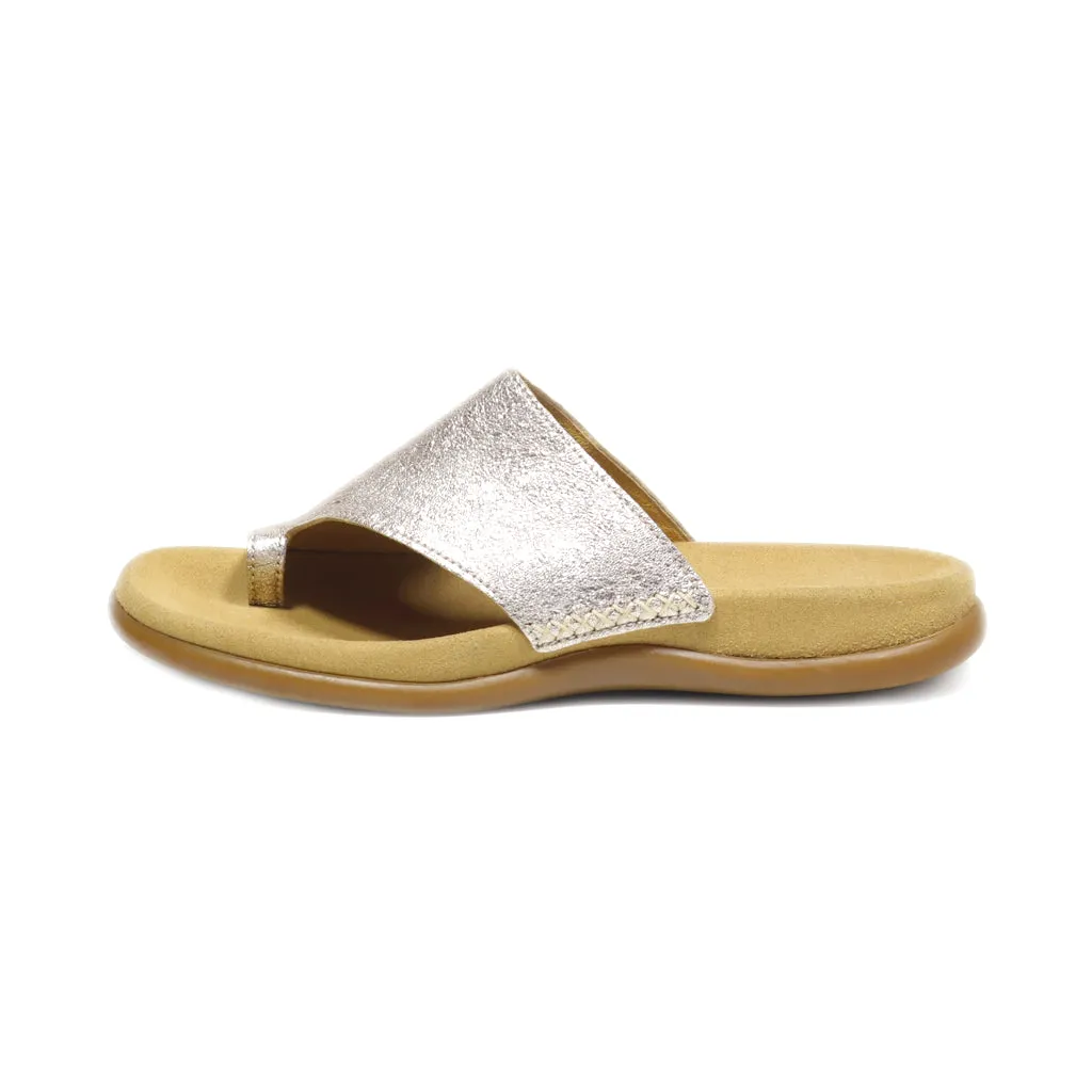 Gabor Flip Flops Leather Beige Colour For Women