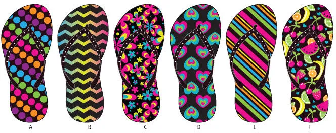 girls printed eva nubuck flip flops with rhinestone embellished upper Case of 72