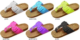girls thing footbed sandals with matching buckle & printed stars on footbed Case of 36
