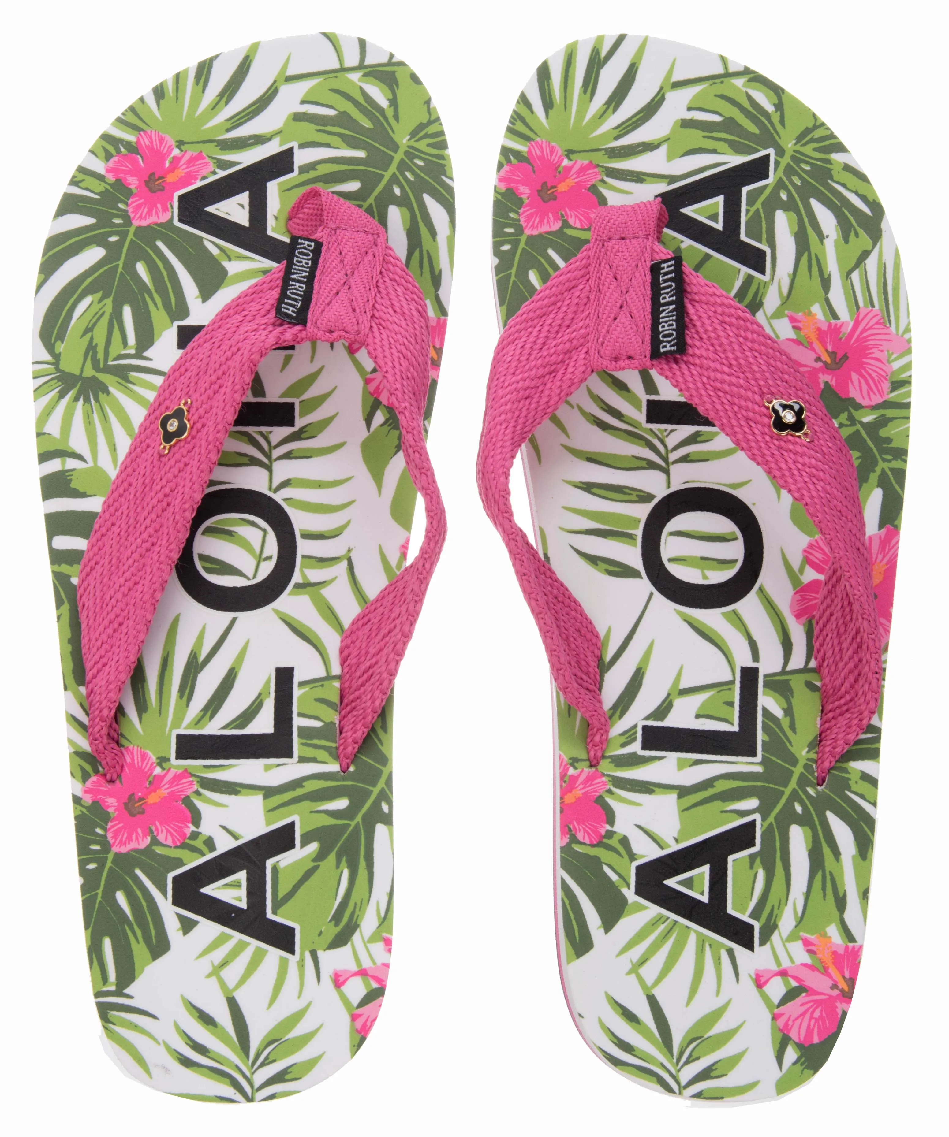 Island Bliss: Aloha Floral Delight in Every Step - Ladies' Flip Flops