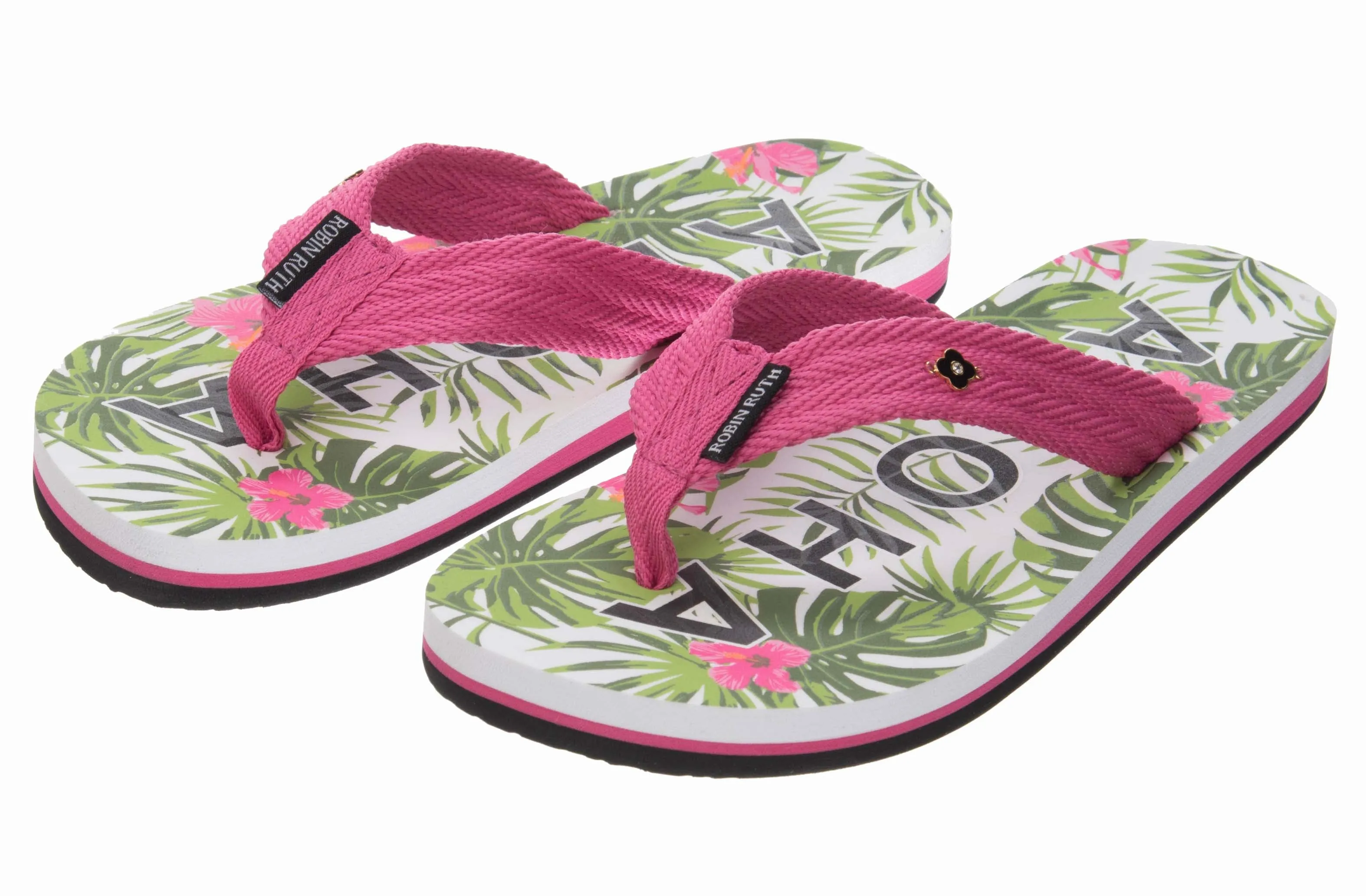 Island Bliss: Aloha Floral Delight in Every Step - Ladies' Flip Flops