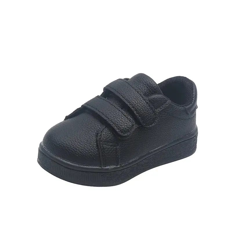 Kids Boys Black Leather Soft Breathable Casual Shoes