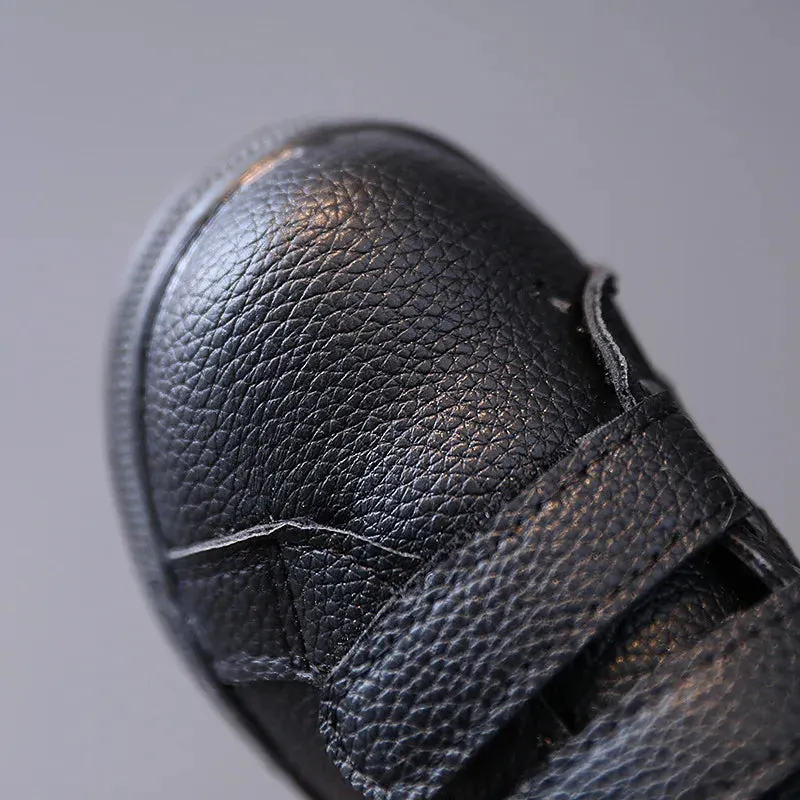 Kids Boys Black Leather Soft Breathable Casual Shoes