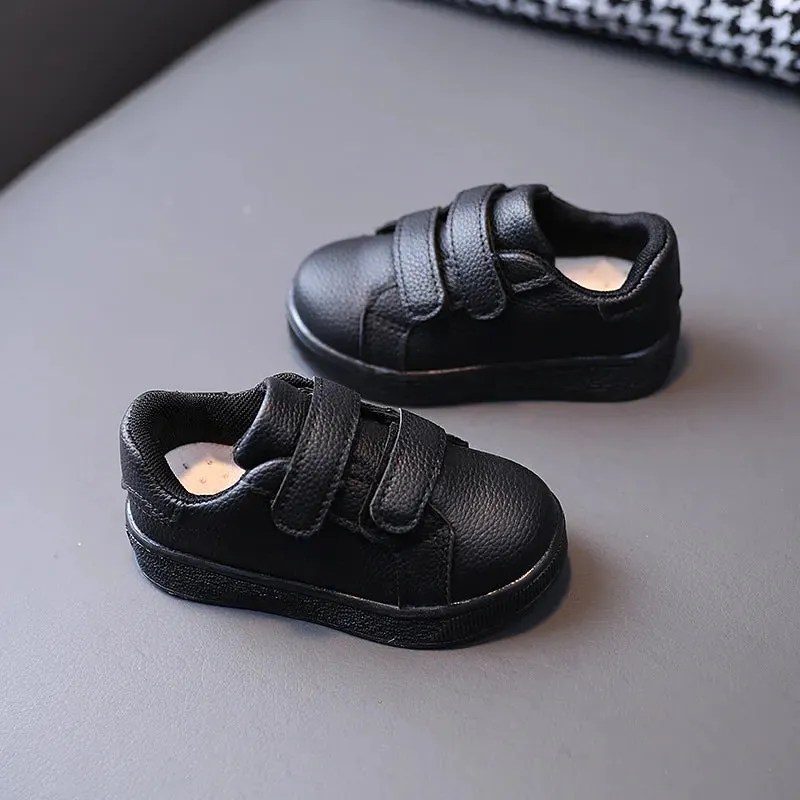 Kids Boys Black Leather Soft Breathable Casual Shoes