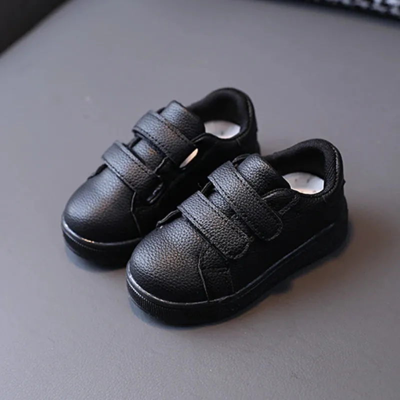 Kids Boys Black Leather Soft Breathable Casual Shoes