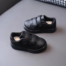 Kids Boys Black Leather Soft Breathable Casual Shoes