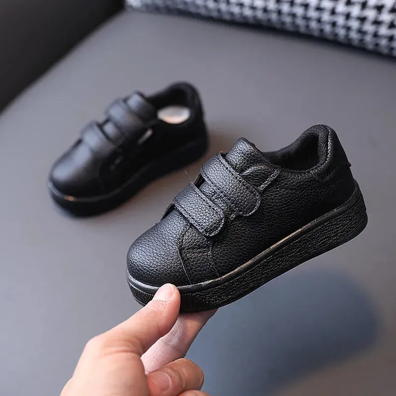 Kids Boys Black Leather Soft Breathable Casual Shoes
