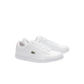 Lacoste Womens Hydez Leather, White/Gold, 7