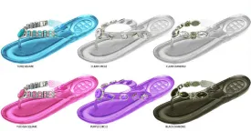 ladies jelly sandals with assorted classic embellishments Case of 72