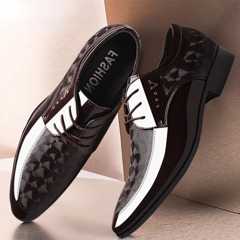 Large size all-match business luxury Oxford shoes men's breathable leather shoes dress shoes men's office party wedding shoes