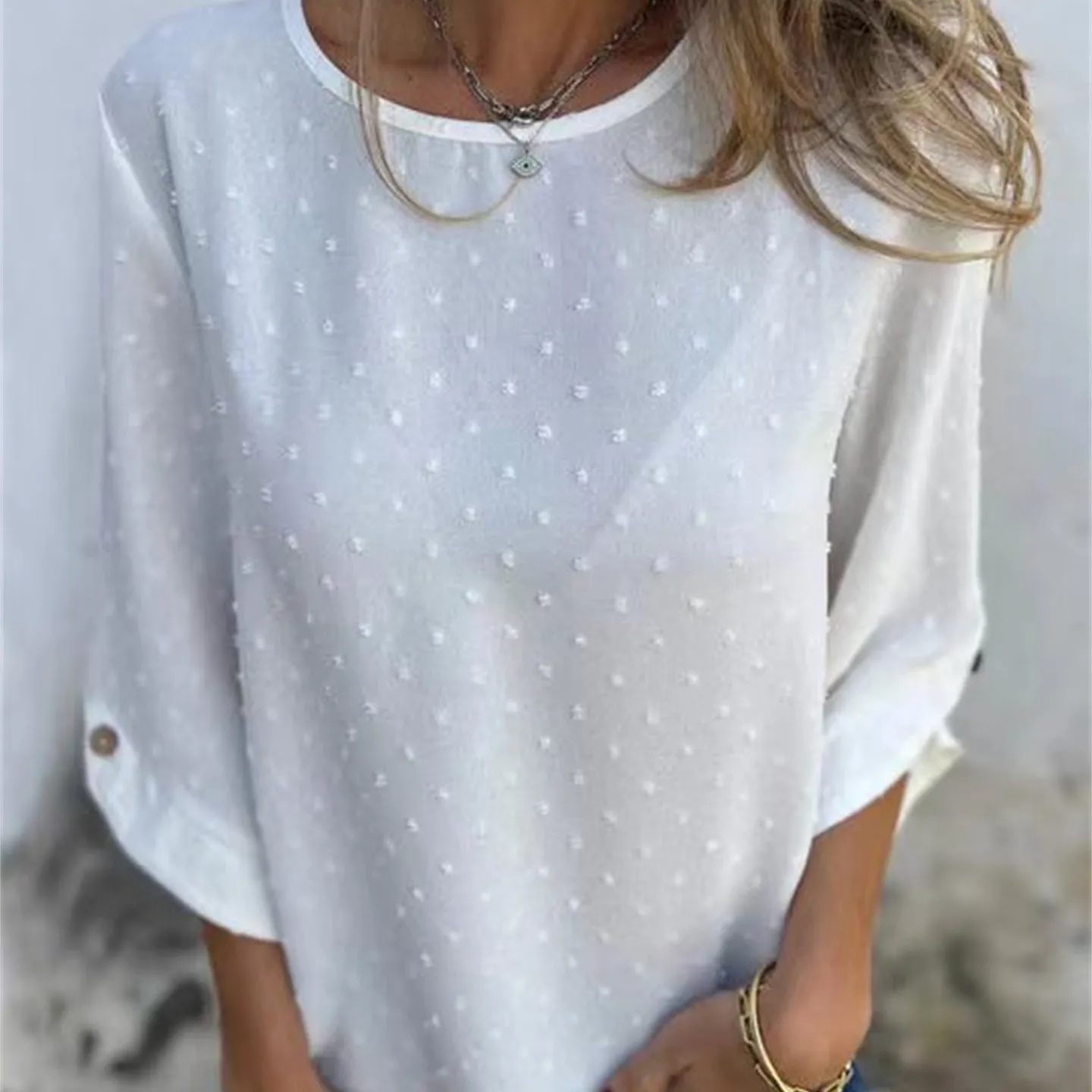 Limited Time 55% OFFWomen's Casual Round Neck Jacquard Top