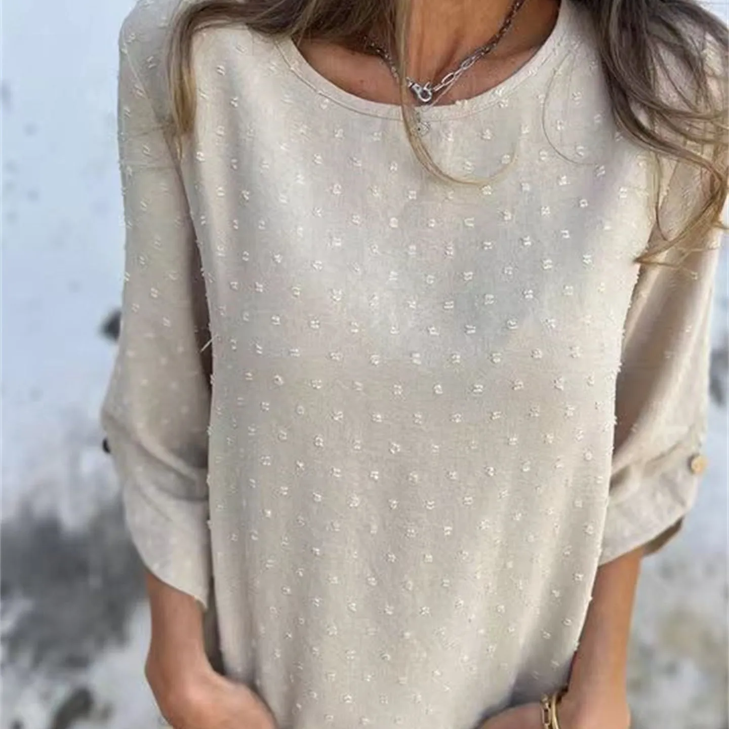 Limited Time 55% OFFWomen's Casual Round Neck Jacquard Top