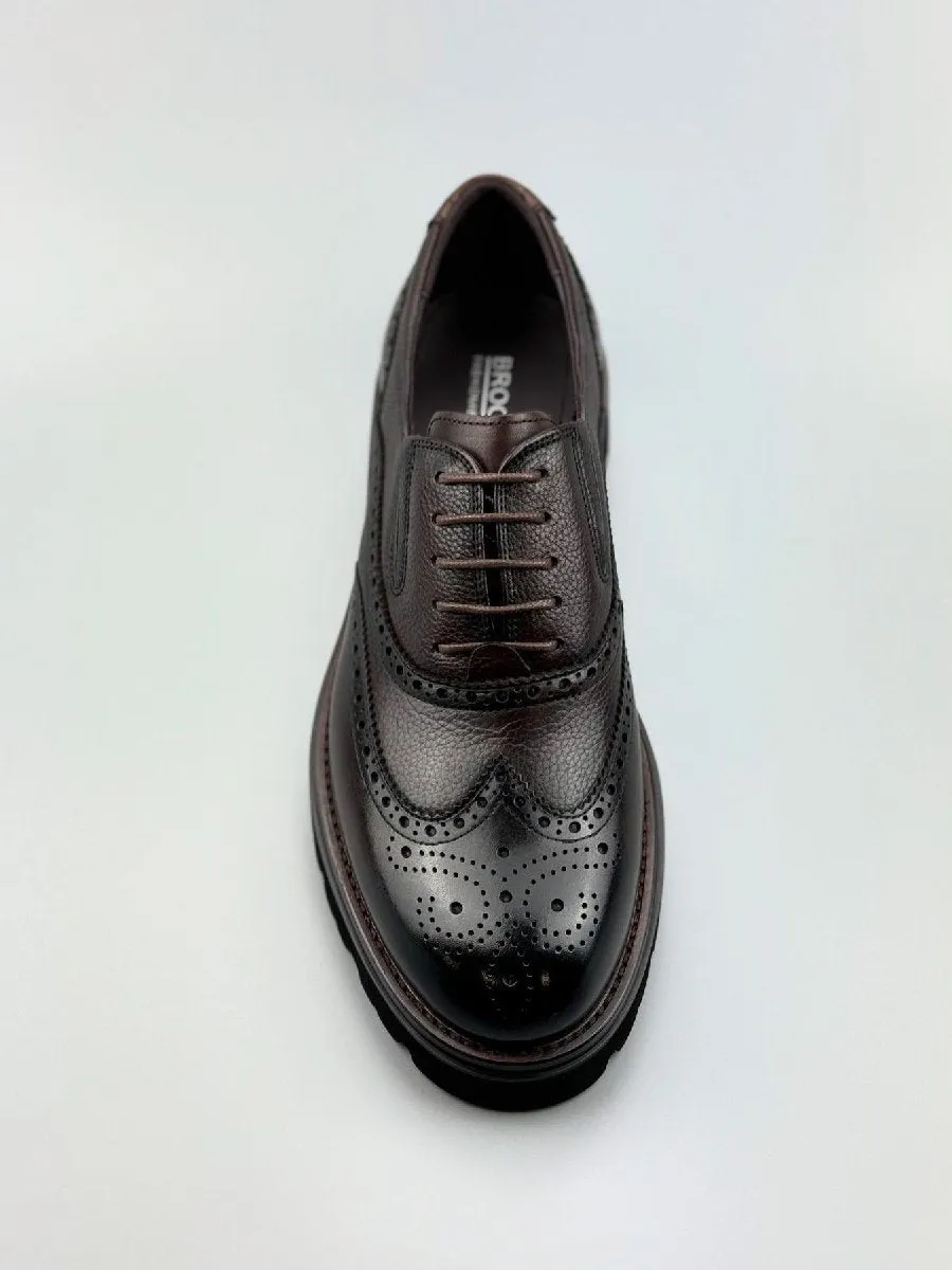 Men's Formal Shoes Brogue Carved Thick Sole Trendy Shoes