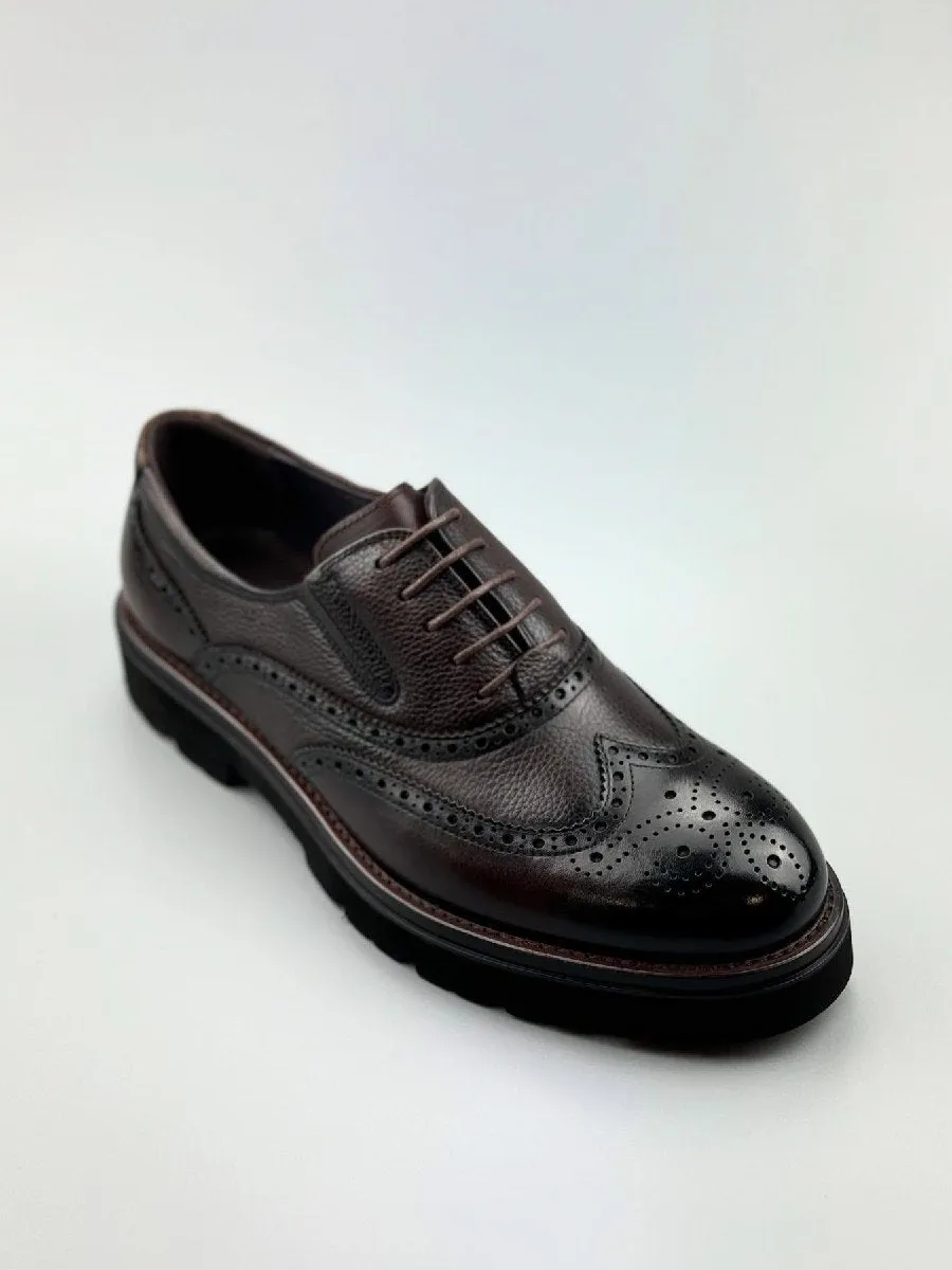 Men's Formal Shoes Brogue Carved Thick Sole Trendy Shoes