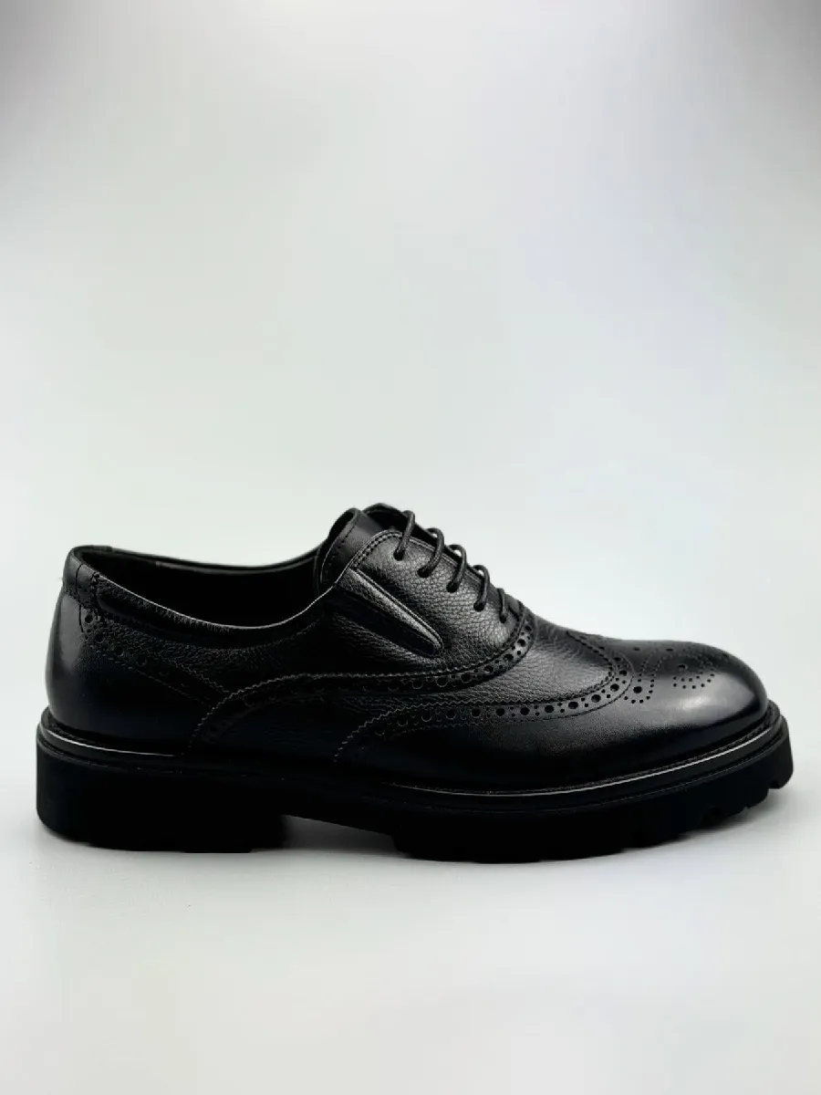 Men's Formal Shoes Brogue Carved Thick Sole Trendy Shoes