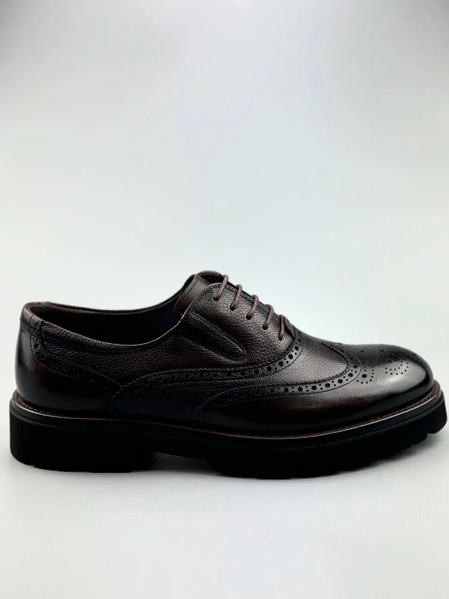 Men's Formal Shoes Brogue Carved Thick Sole Trendy Shoes