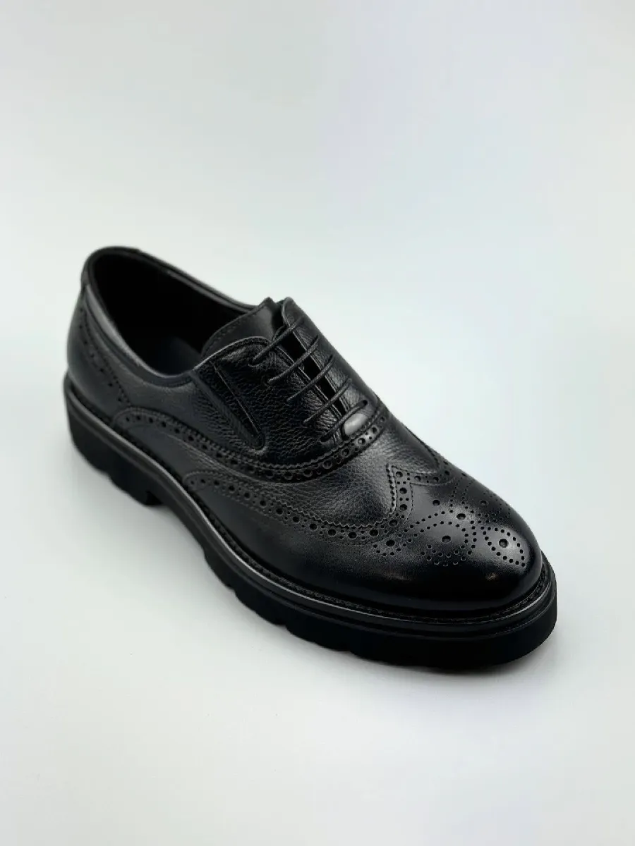 Men's Formal Shoes Brogue Carved Thick Sole Trendy Shoes