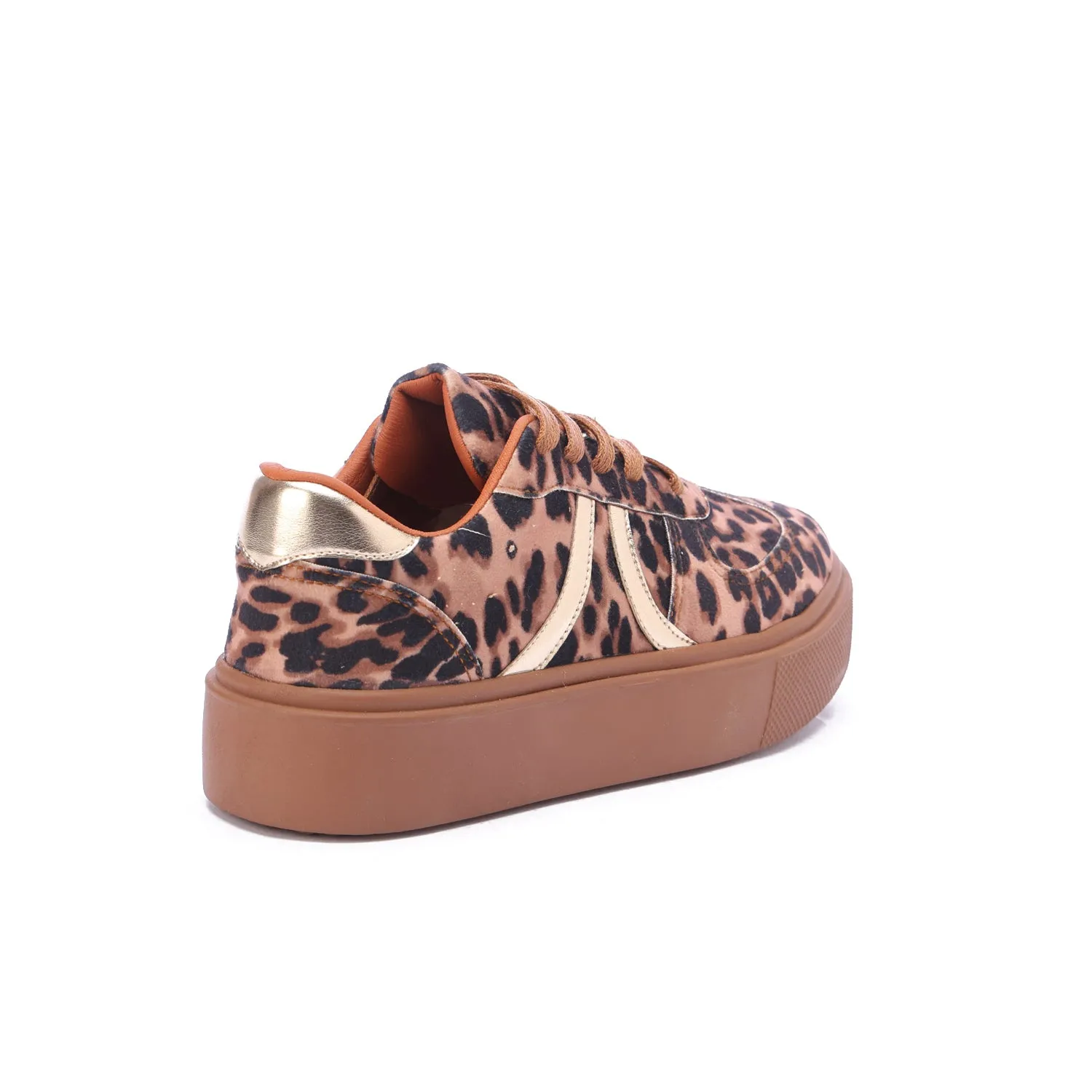 Metallic Stripe Textile Sneaker-Camel